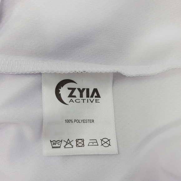 ZYIA ACTIVE WHITE ATHLETIC T-SHIRT BLACK GRAPHIC MEN SIZE XXL GYM ACTIVE WORKOUT - Picture 7 of 10